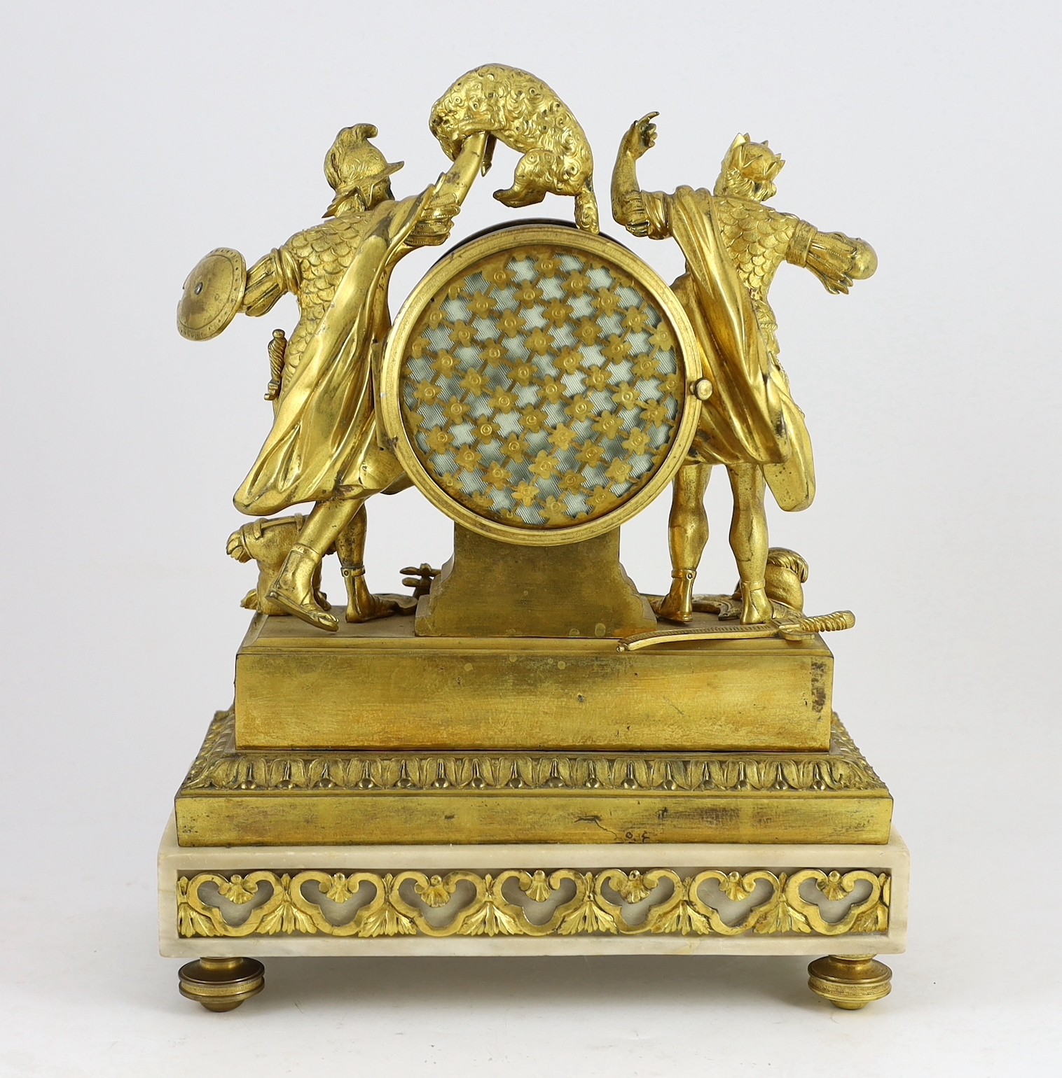 Viger à Paris. An early 19th century French ormolu mantel clock, width 28cm depth 14cm height 36cm